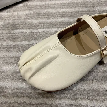 Дамски обувки Пролет-лято 2023, нова мода, универсална обувки на равна подметка във френски стил с ежедневните женски сандали в сгъвката на - Изображение 2  